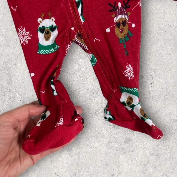 NEW Nordstrom One Piece Christmas Sleep Set Matching Hat Size 3M Baby Petite Lem - Picture 10 of 12